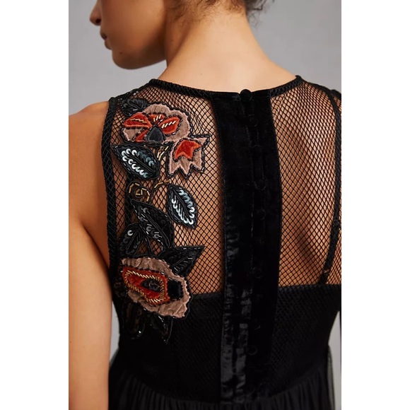 Anthropologie Not So Serious by Pallavi Mohan Midnight Garden Maxi Dress - Picture 5 of 9